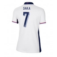 Camisa de Futebol Inglaterra Bukayo Saka #7 Equipamento Principal Mulheres Europeu 2024 Manga Curta